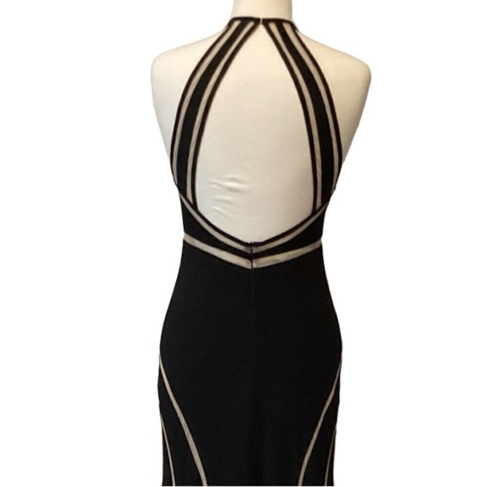 Xscape Black fit & flare prom evening party dress with mesh cutouts Size 6 - Picture 7 of 12